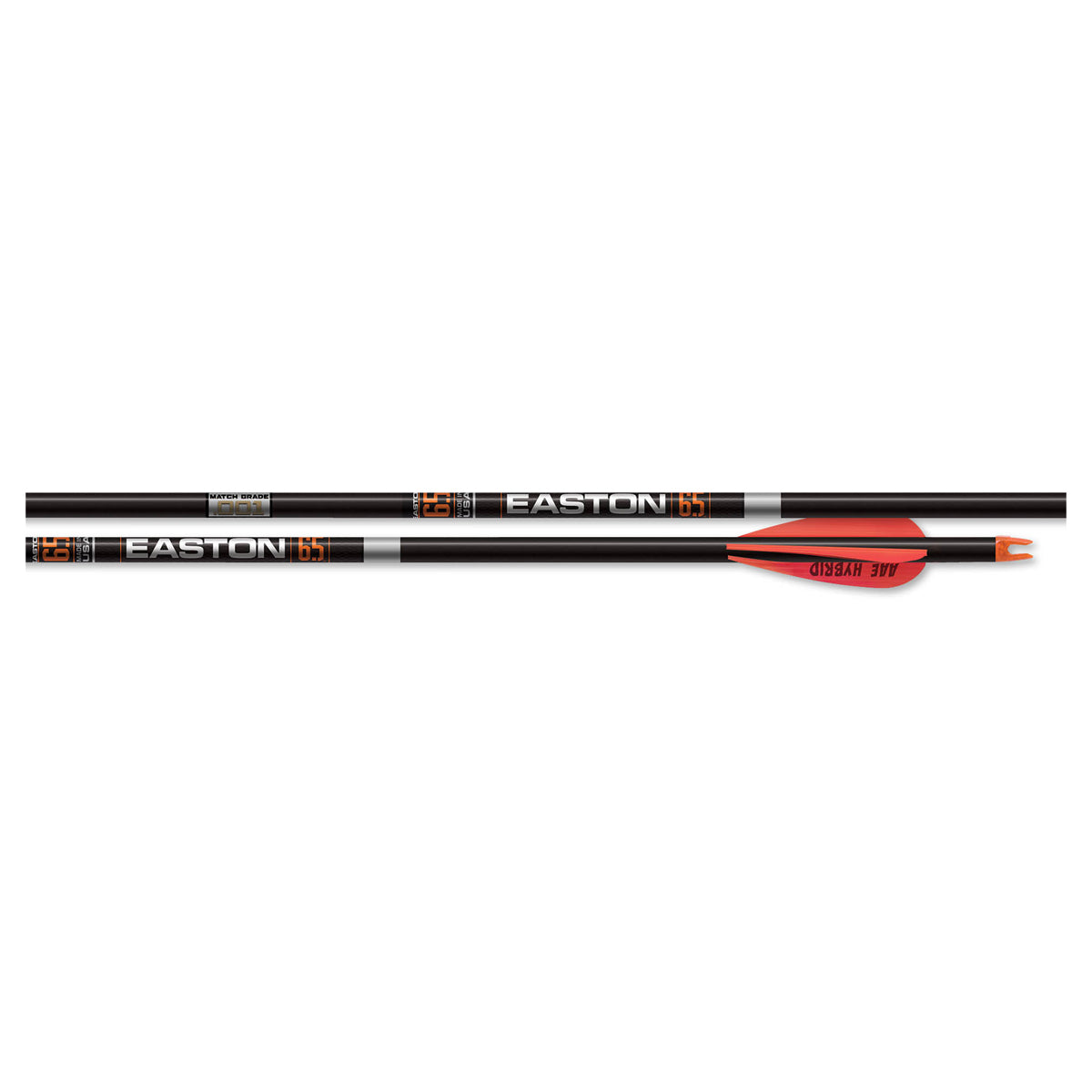 Easton 6.5 Match Grade Pro Series Pre-Fletched Arrow Shafts - 6 Count