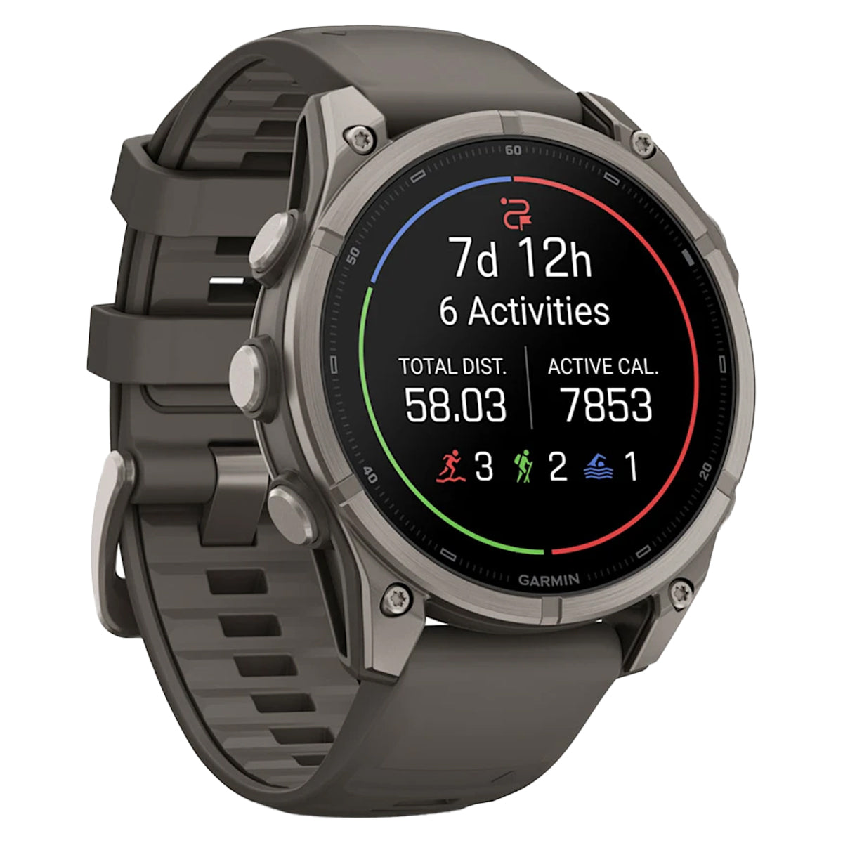 Titanium with Pebble Gray Silicone Band