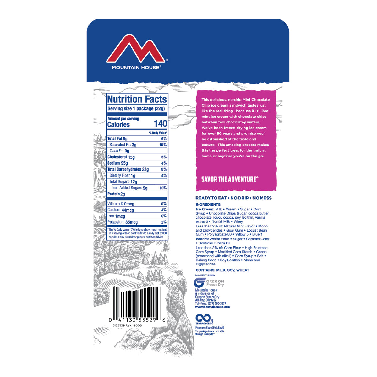 Mountain House Mint Chocolate Chip Ice Cream Sandwich