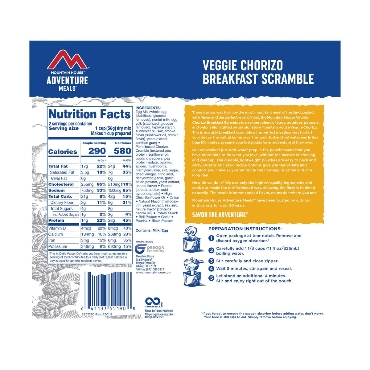 Mountain House Veggie Chorizo Breakfast Scramble