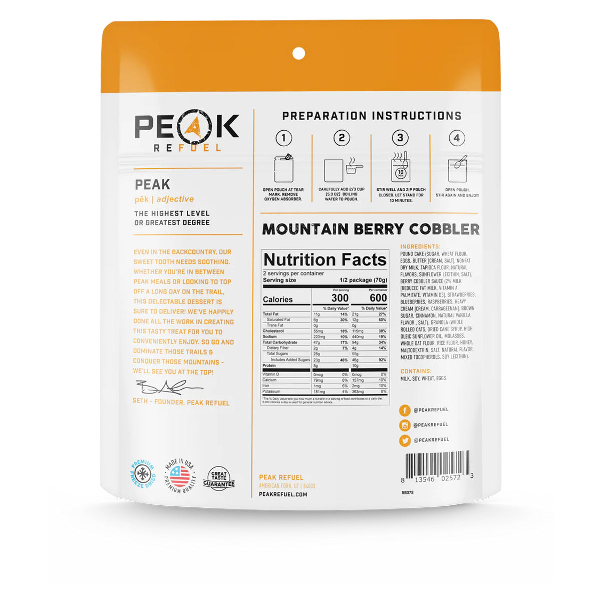 Peak Refuel Mountain Berry Cobbler