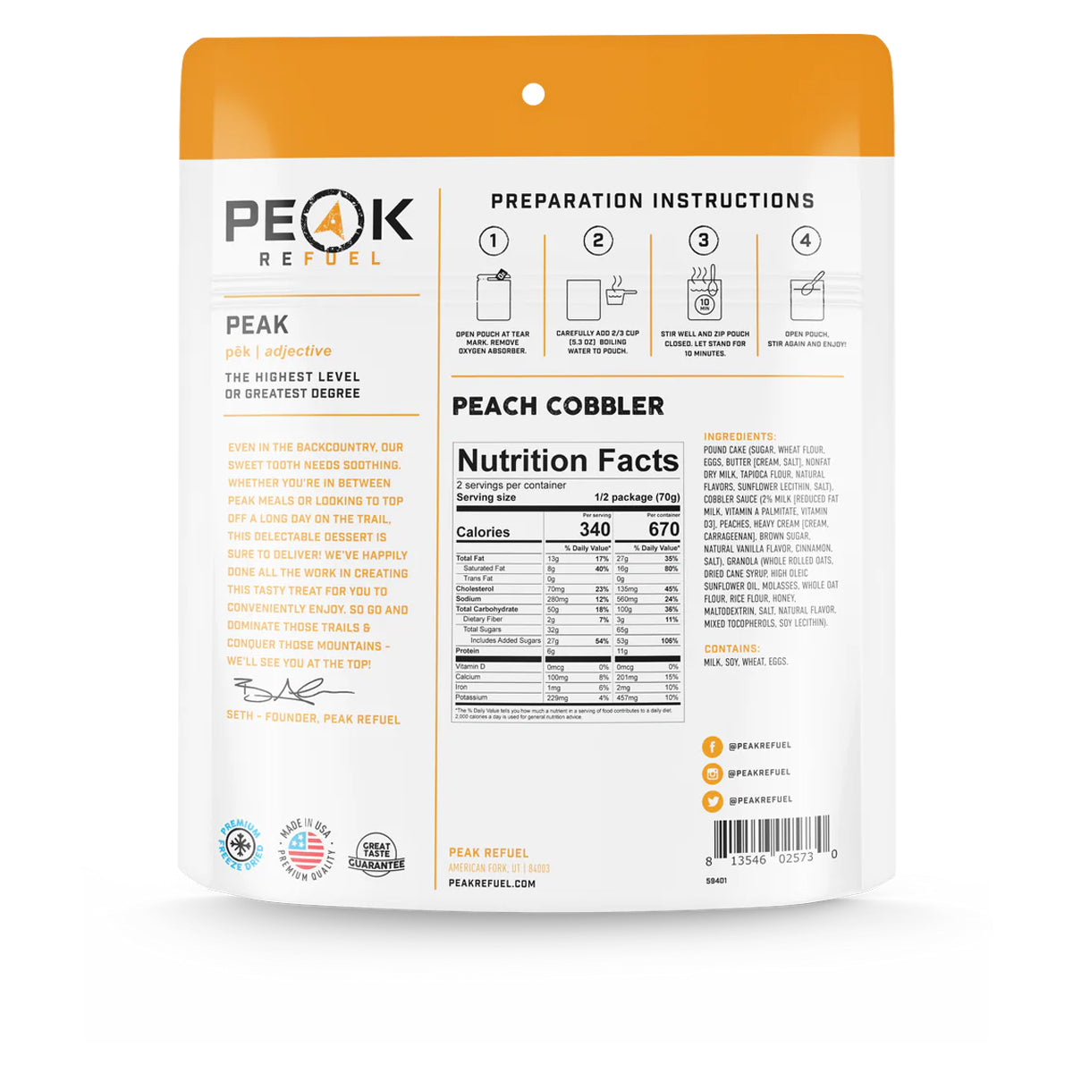 Peak Refuel Peach Cobbler