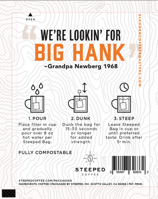 Another look at the Elkhorn Coffee Roasters Big Hank's Steeped Coffee