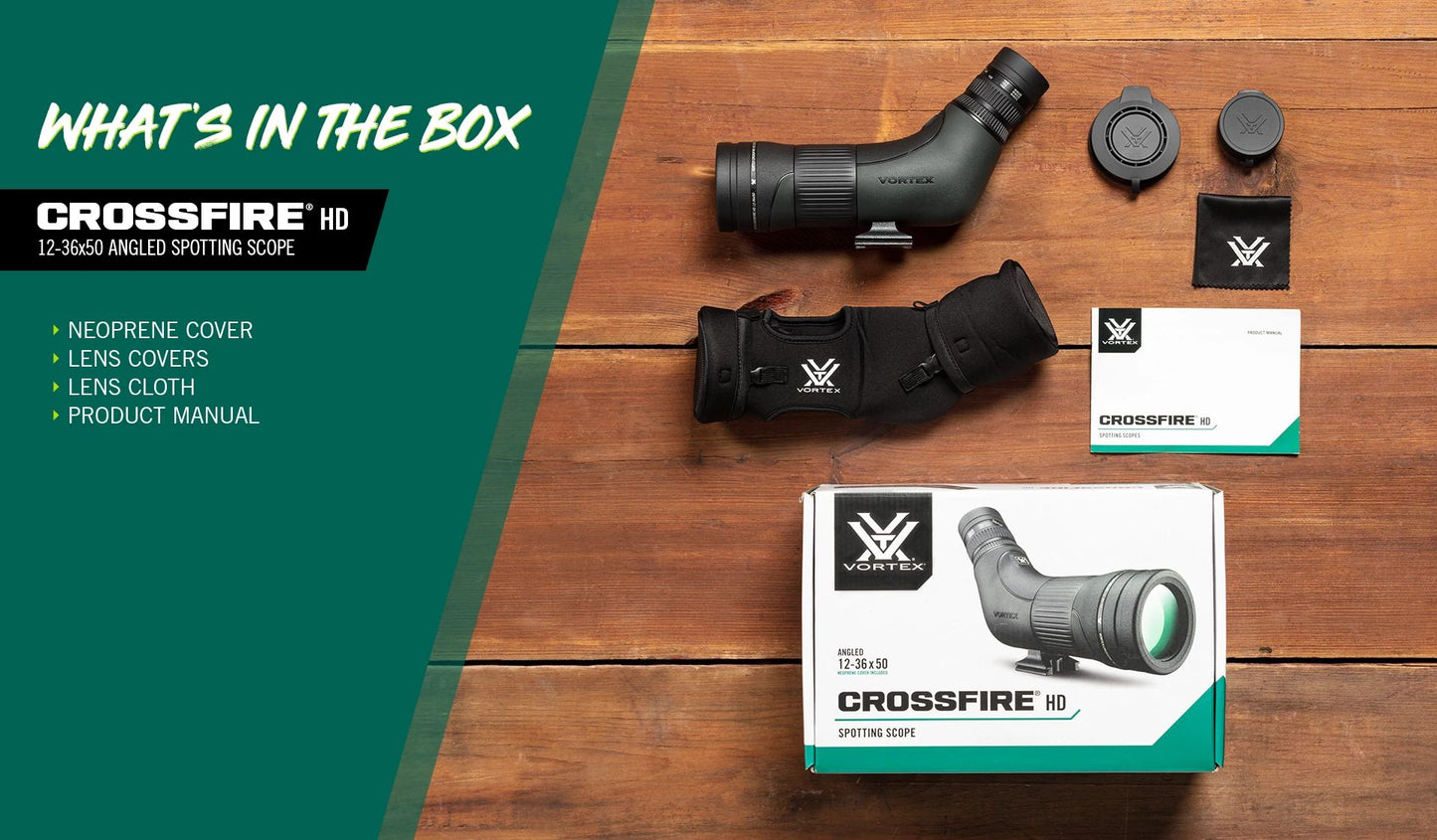 Vortex Crossfire HD 12-36x50 Angled Spotting Scope