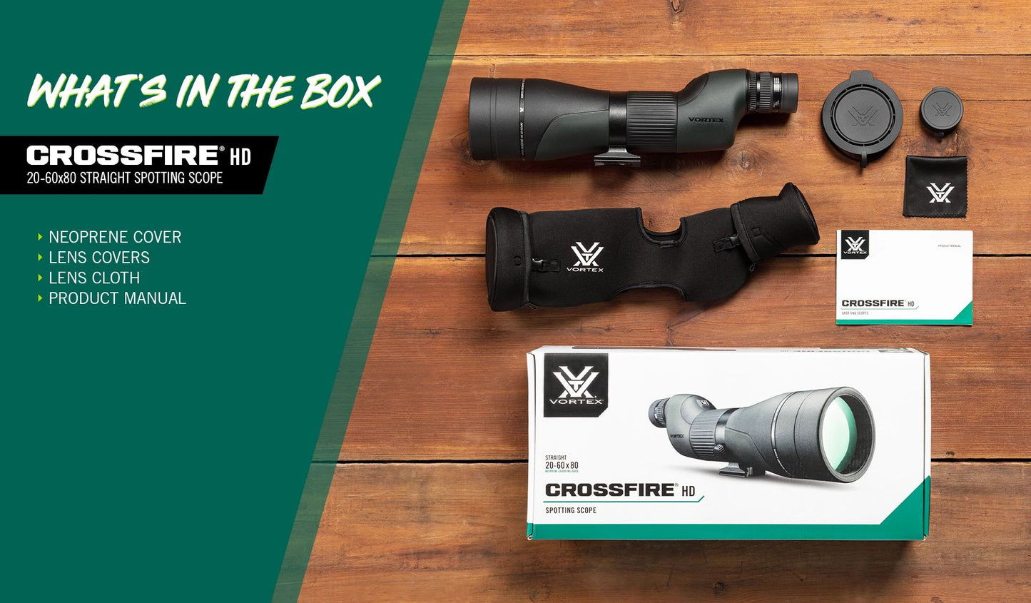 Vortex Crossfire HD 20-60x80 Straight Spotting Scope