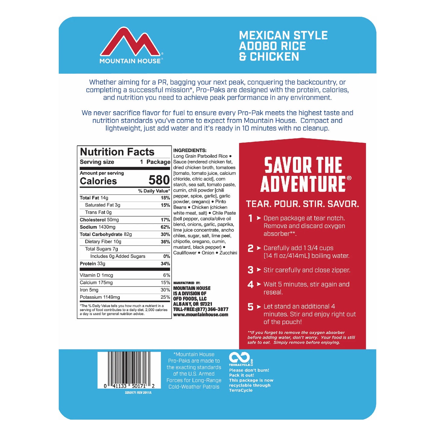 Mountain House Mexican Style Adobo Rice & Chicken Pro-Pak
