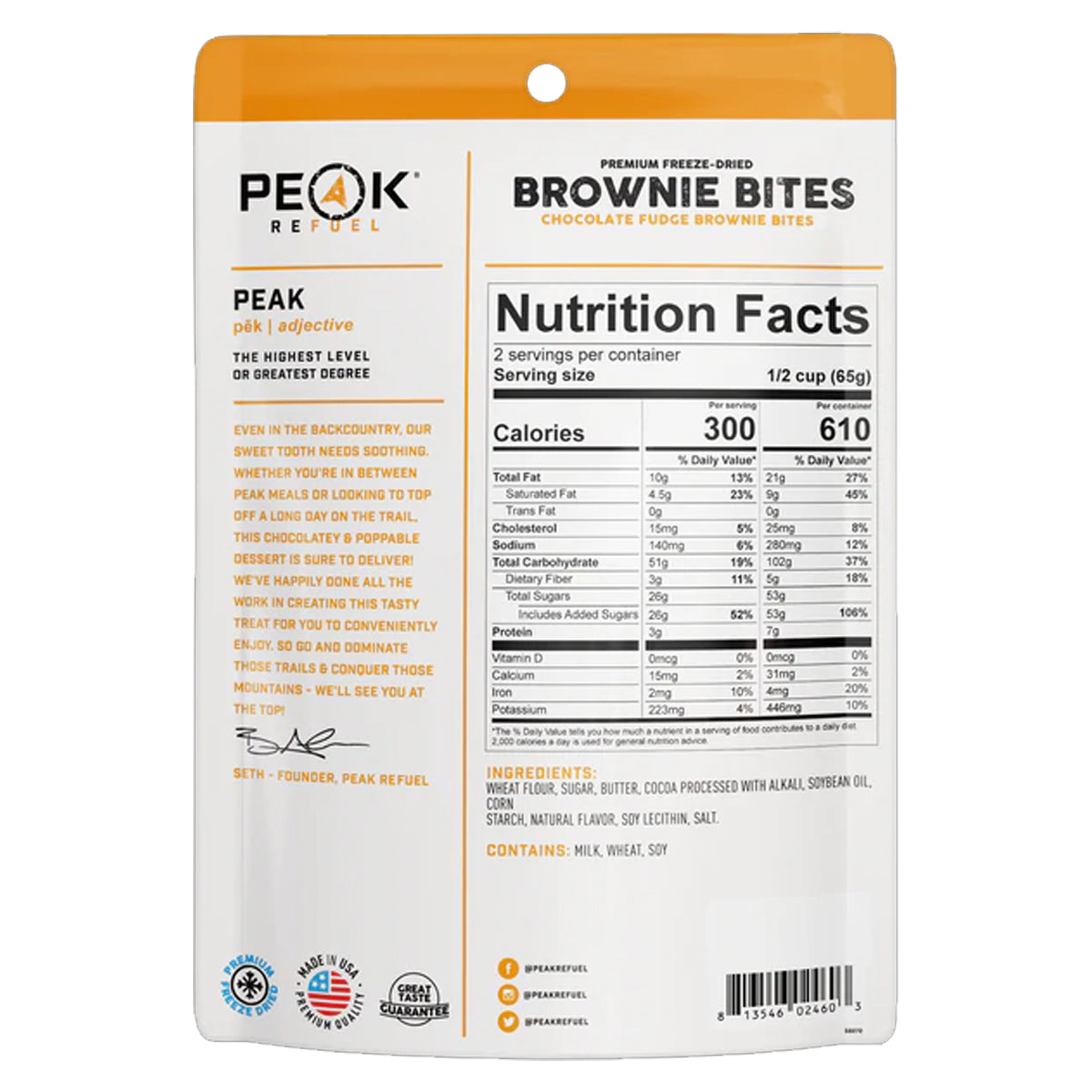 Peak Refuel Chocolate Fudge Brownie Bites