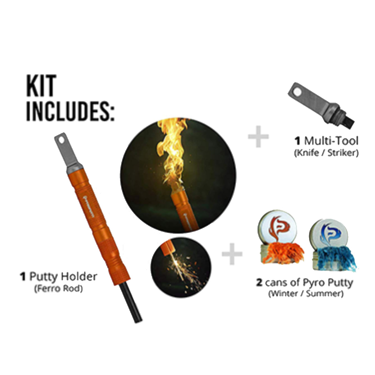 Pyro Putty Compact Inferno Ferro Rod Kit