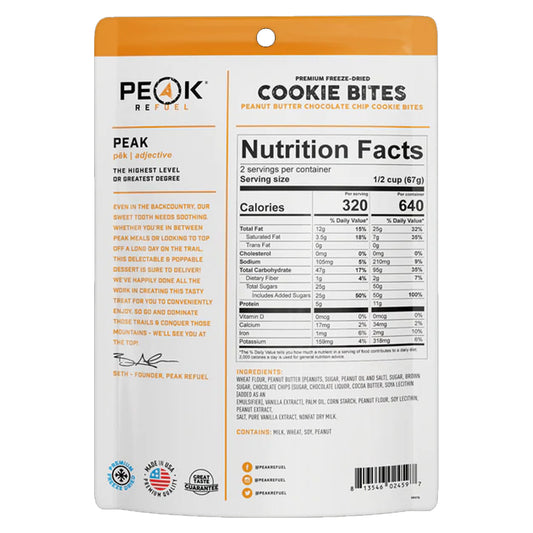Another look at the Peak Refuel Peanut Butter Chocolate Chip Cookie Bites