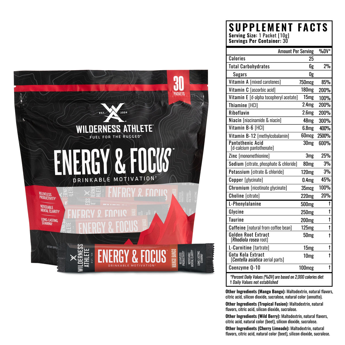 Wilderness Athlete Energy & Focus Packets