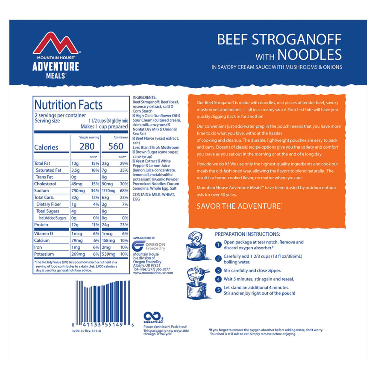 Mountain House Beef Stroganoff - goHUNT Shop