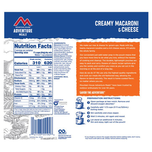 Another look at the Mountain House Creamy Macaroni & Cheese