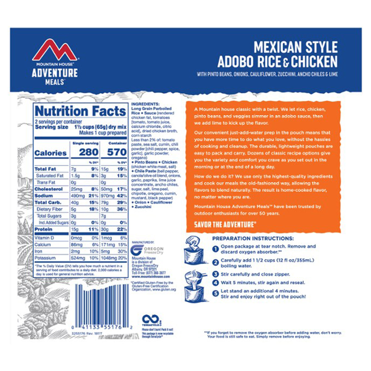 Mountain House Mexican Style Adobo Rice & Chicken by Mountain House | Camping - goHUNT Shop