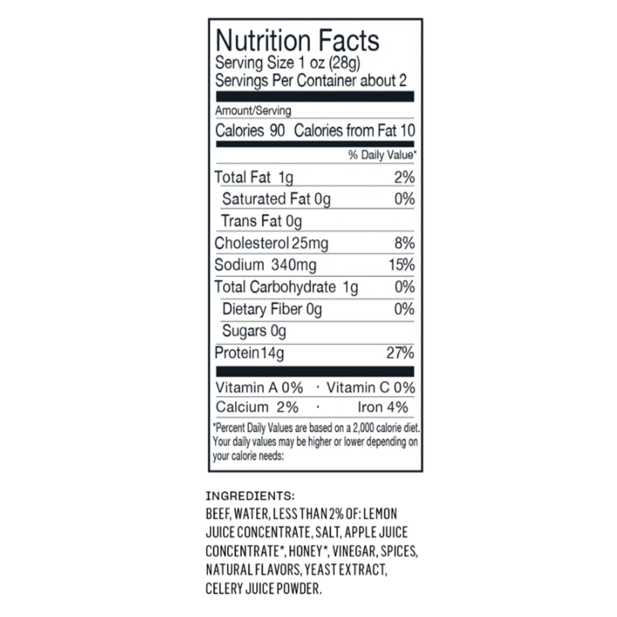 Anthem Snacks Original Zero Sugar Beef Jerky