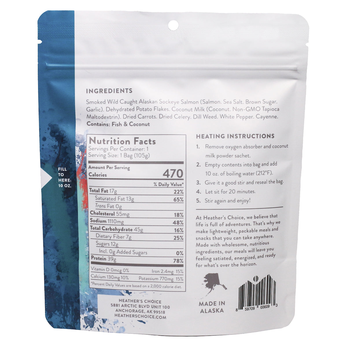 Heather's Choice Smoked Sockeye Salmon Chowder Dinner