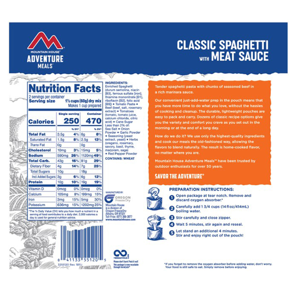 Mountain House Classic Spaghetti with Meat Sauce - goHUNT Shop