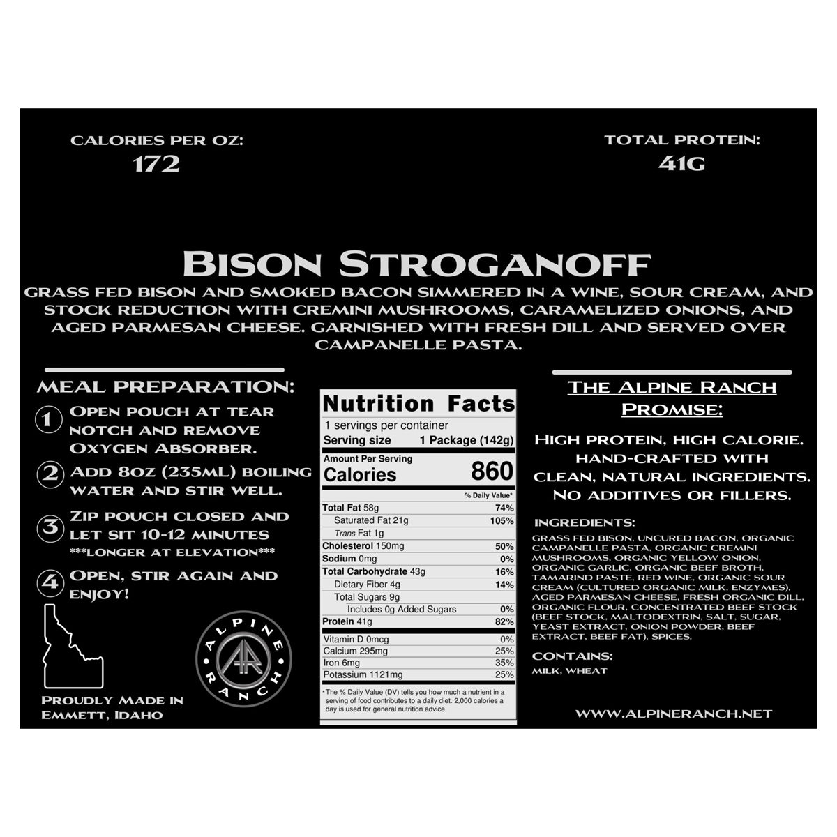 Alpine Ranch Bison Stroganoff | Shop at GOHUNT Alpine Ranch Bison Stroganoff | Shop at GOHUNT