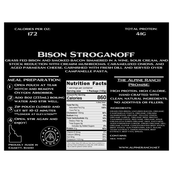 Alpine Ranch Bison Stroganoff | Shop at GOHUNT