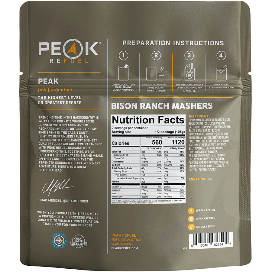 Peak Refuel Bison Ranch Mashers in  by GOHUNT | Peak Refuel - GOHUNT Shop