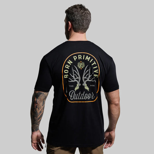 Another look at the Born Primitive Outdoor Mule Deer Badge T Shirt