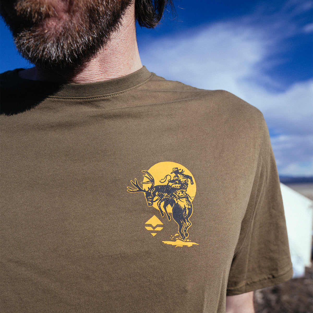 GOHUNT Bucking Buck T-Shirt in Olive by GOHUNT | GOHUNT - GOHUNT Shop