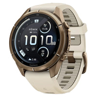 43mm / Autumn Gold Titanium with Cream/French gray Silicone Band