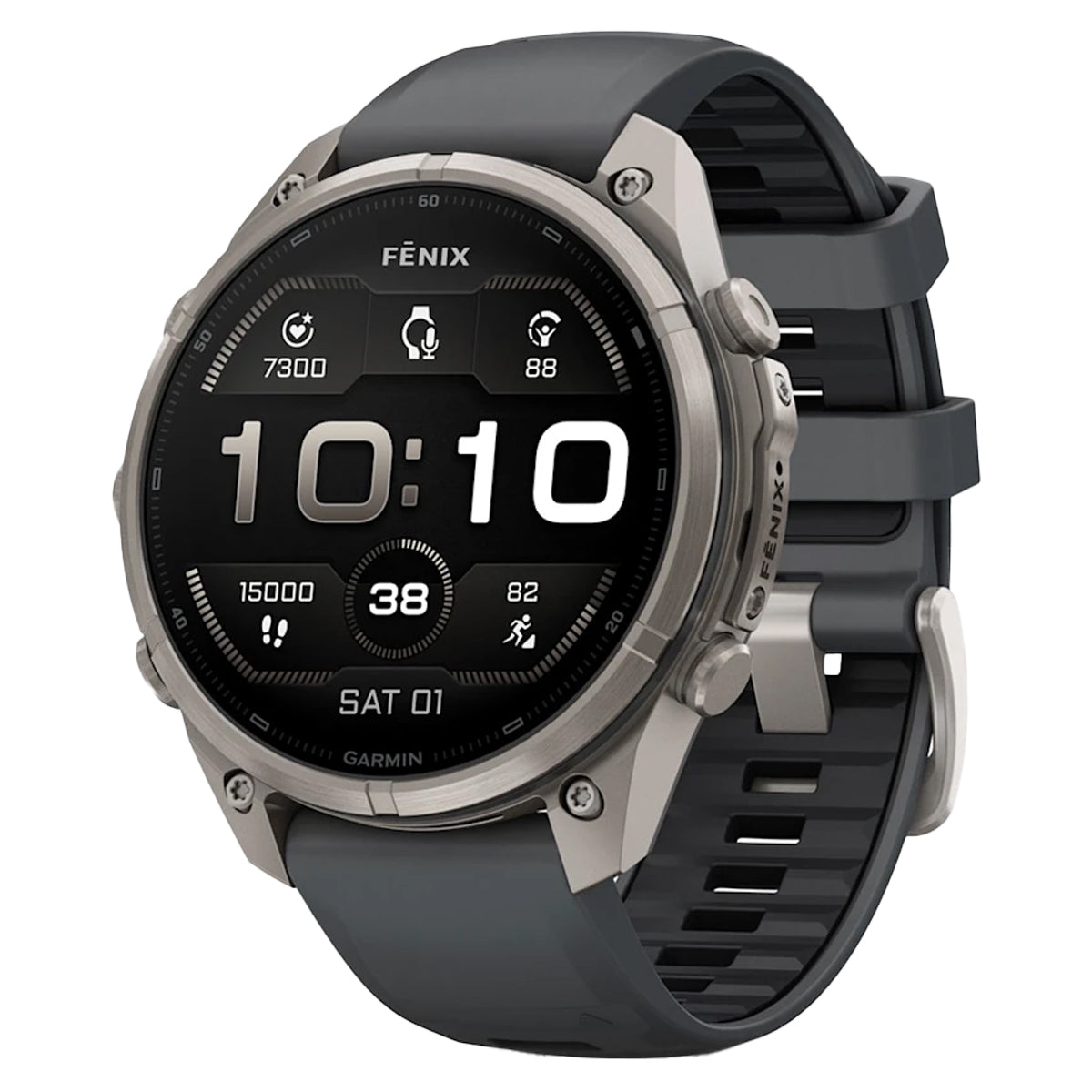 Titanium with Graphite/Black Silicone Band