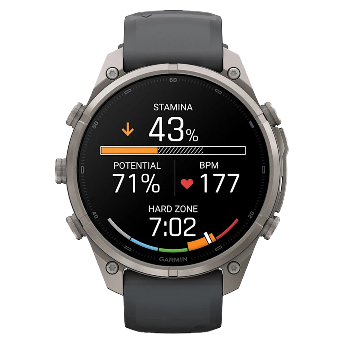 Titanium with Graphite/Black Silicone Band