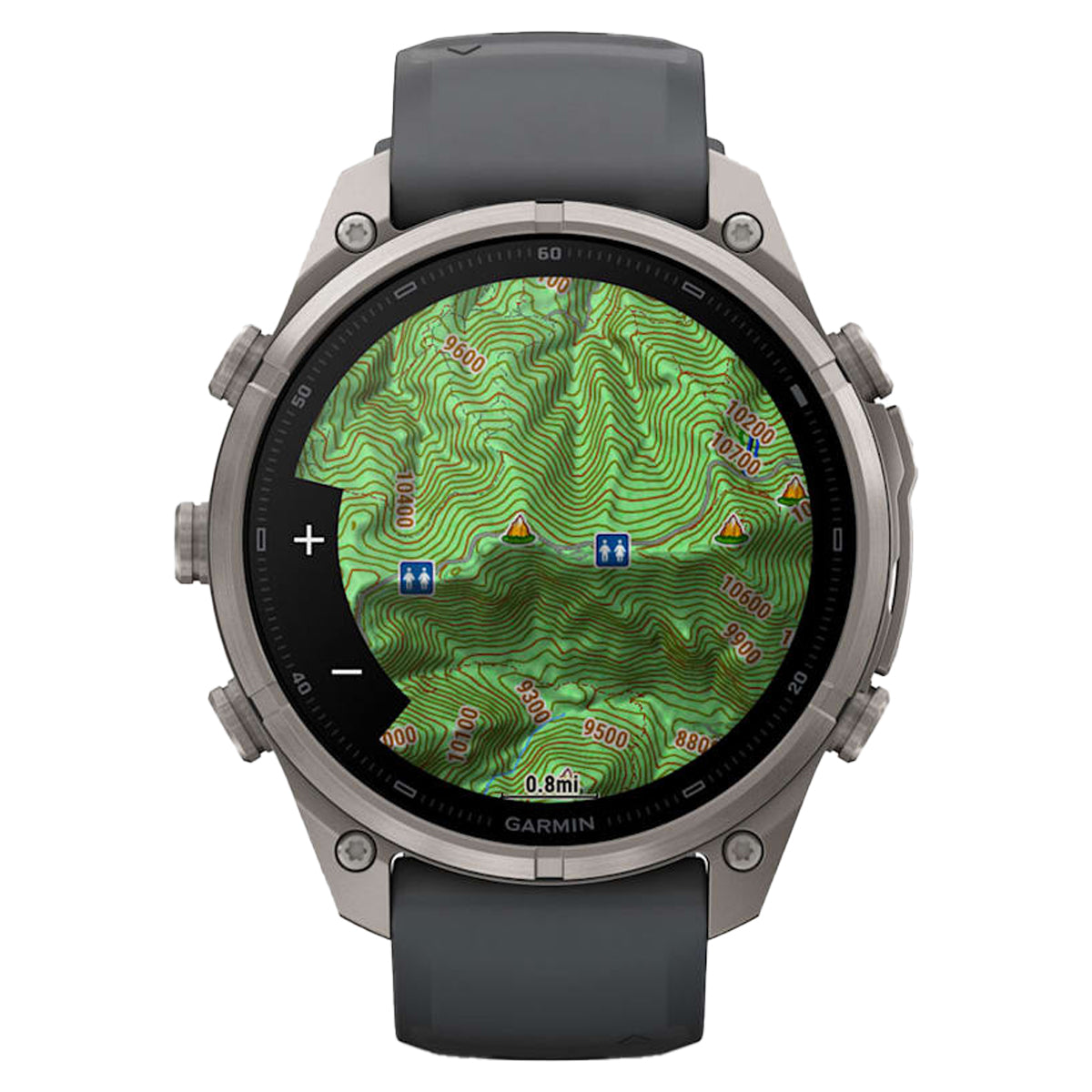 Titanium with Graphite/Black Silicone Band