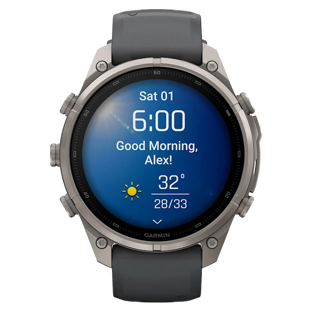 Titanium with Graphite/Black Silicone Band
