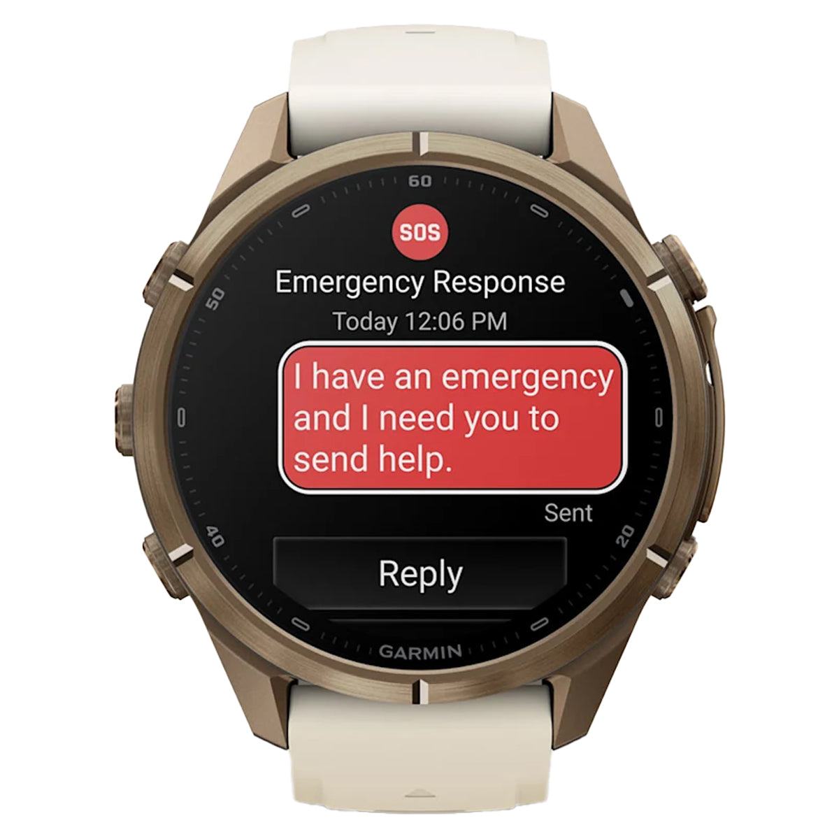 Garmin Fenix 9 Pro in Autumn Gold Titanium with Cream/French gray Silicone Band by GOHUNT | Garmin - GOHUNT Shop