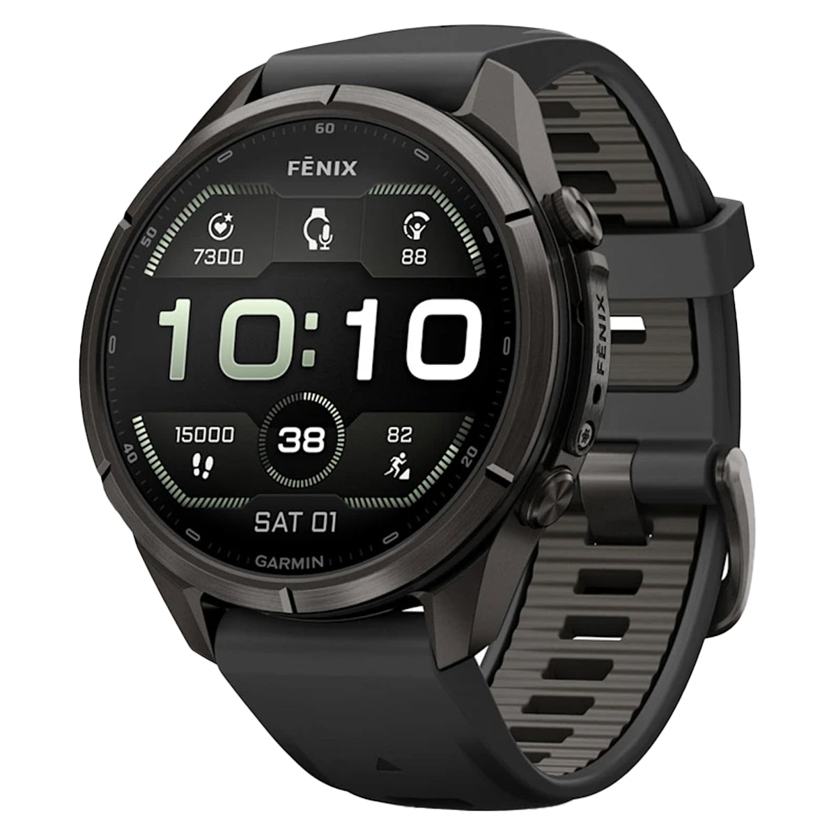 Carbon Gray DLC Titanium with Black/Pebble Gray Silicone Band