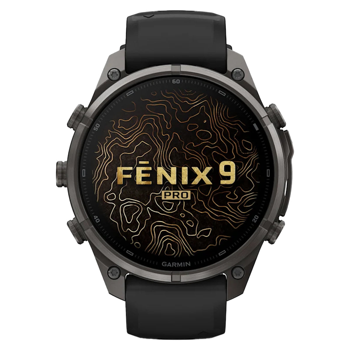 Garmin Fenix 9 Pro in Carbon Gray DLC Titanium with Black/Pebble Gray Silicone Band by GOHUNT | Garmin - GOHUNT Shop
