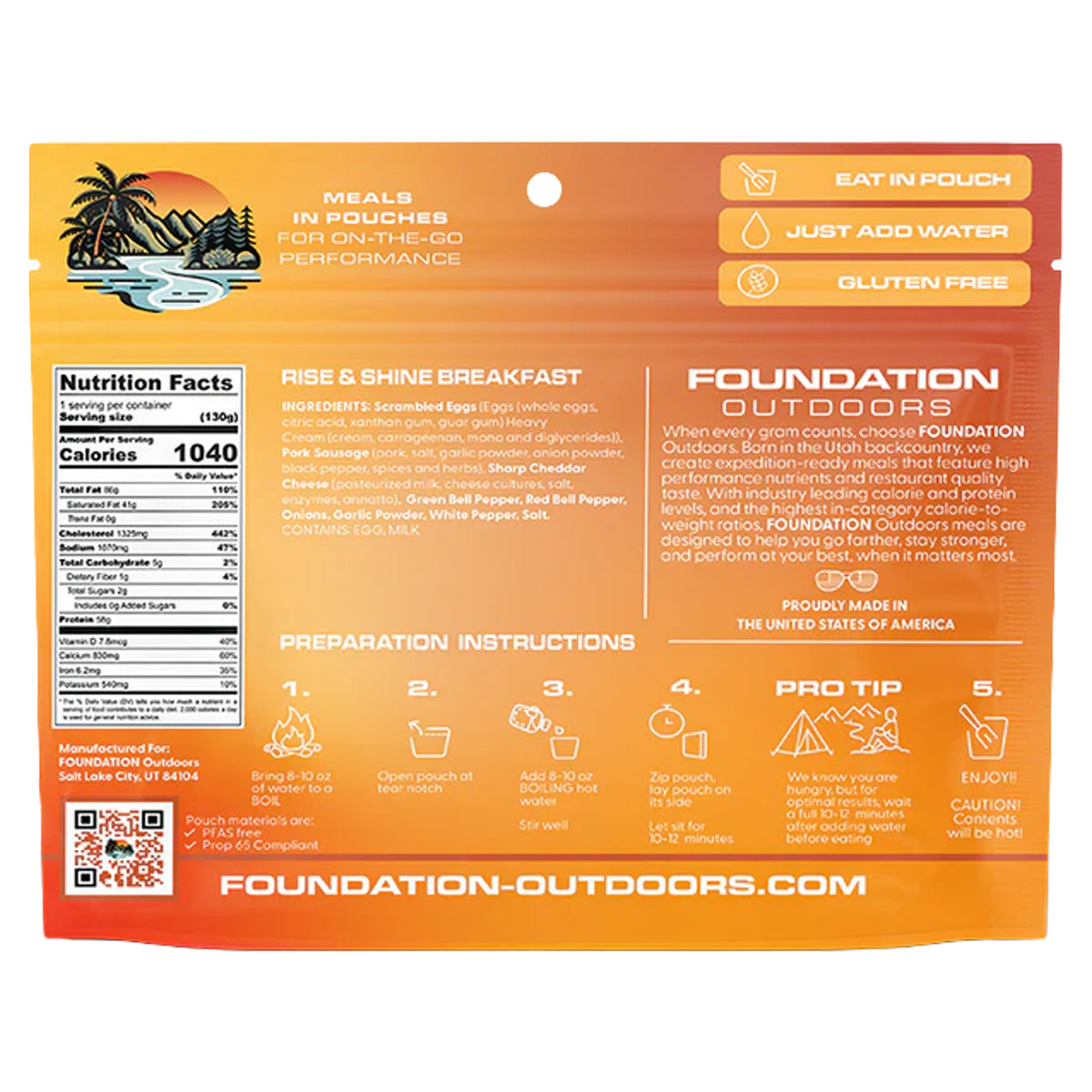 Foundation Outdoors Rise and Shine Breakfast Meal in  by GOHUNT | Foundation Outdoors - GOHUNT Shop