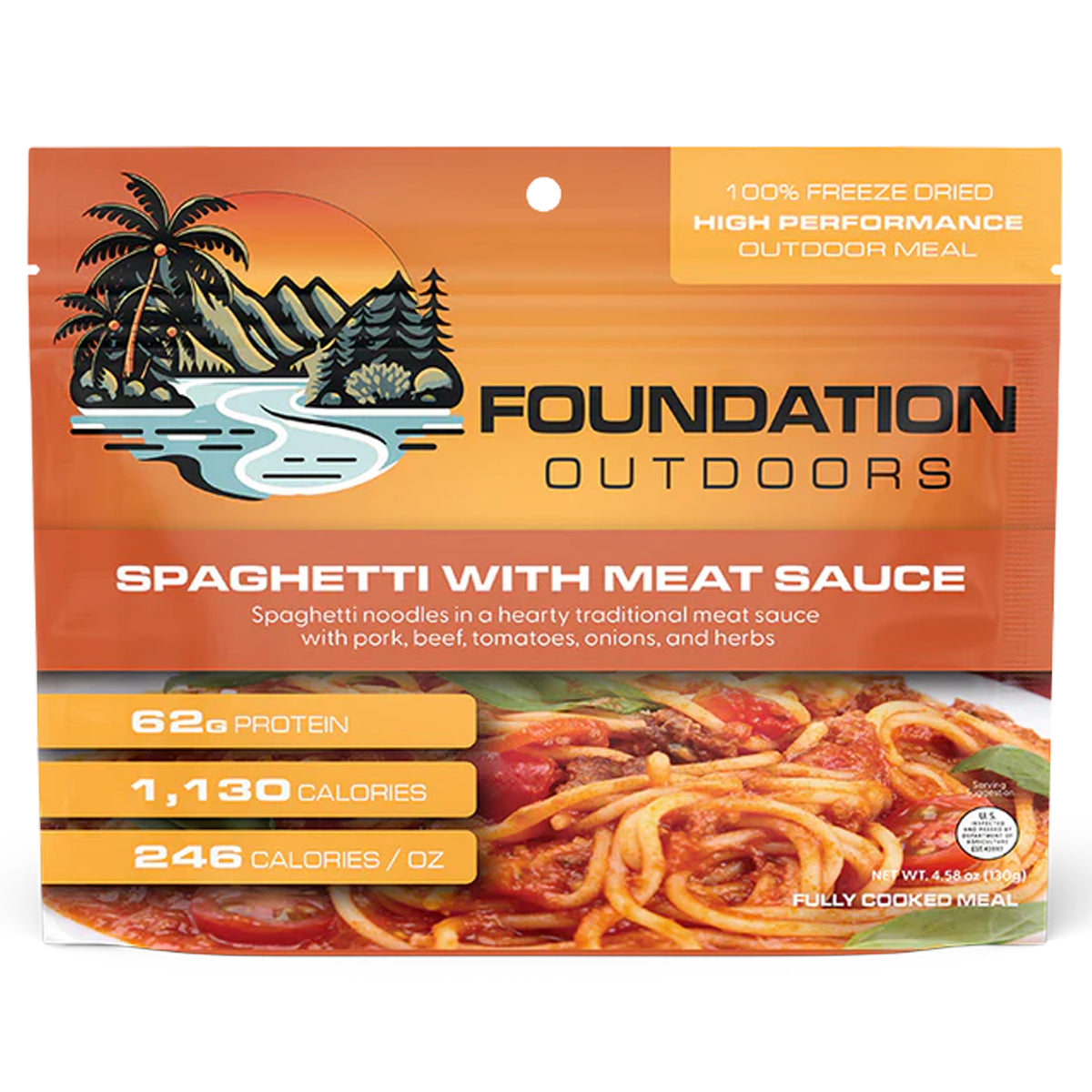 Foundation Outdoors Spaghetti with Meat Sauce Meal