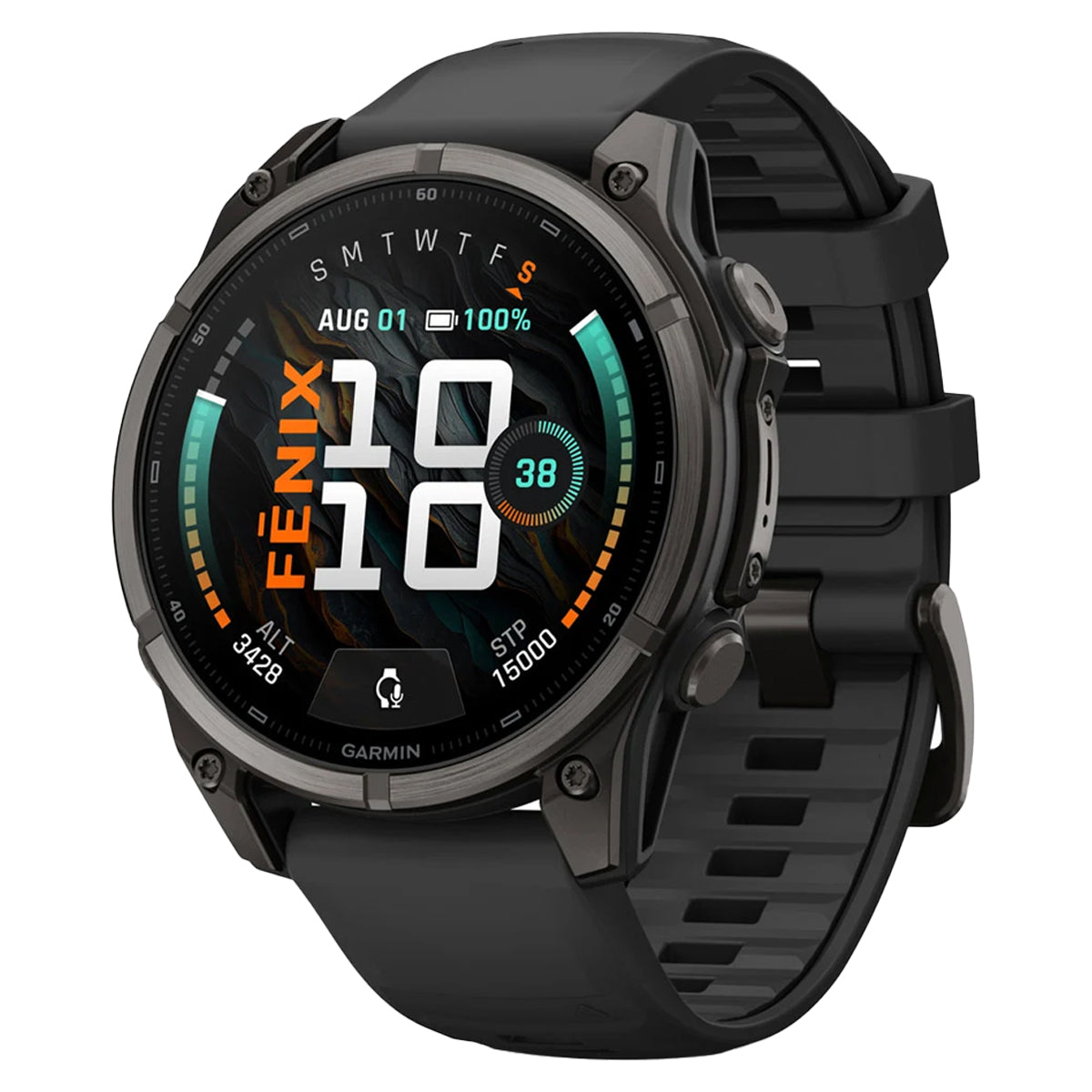 Garmin Fenix 9 in Carbon Gray DLC Titanium with Black Silicone Band by GOHUNT | Garmin - GOHUNT Shop