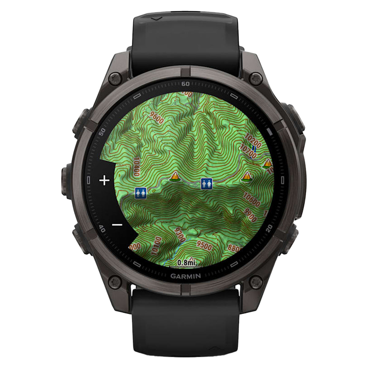 Garmin Fenix 9 in Carbon Gray DLC Titanium with Black Silicone Band by GOHUNT | Garmin - GOHUNT Shop