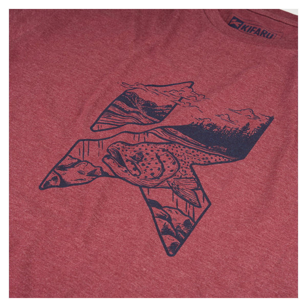 Kifaru Trout Icon Tee in Burgundy Heather by GOHUNT | Kifaru - GOHUNT Shop