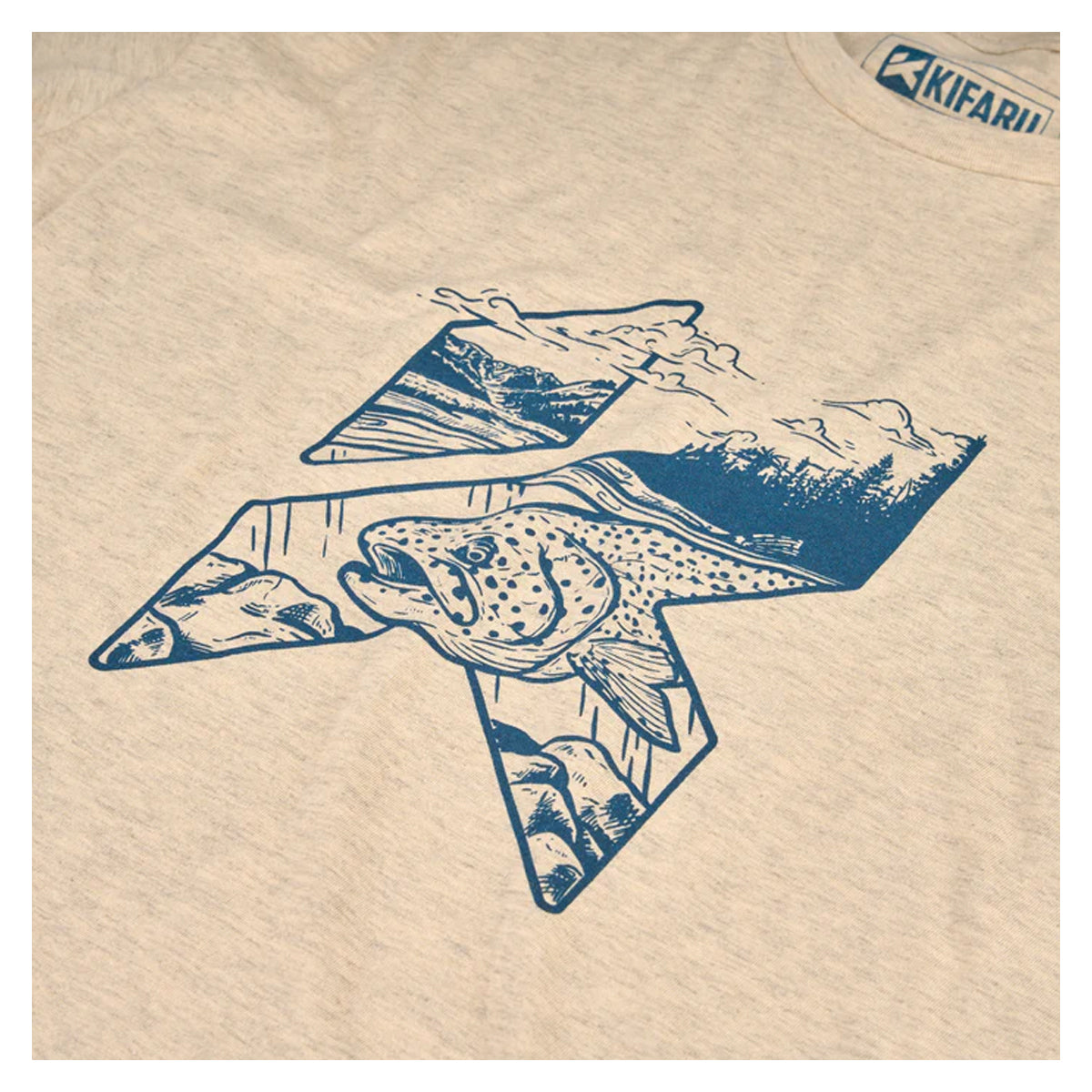 Kifaru Trout Icon Tee in Oatmeal Heather by GOHUNT | Kifaru - GOHUNT Shop