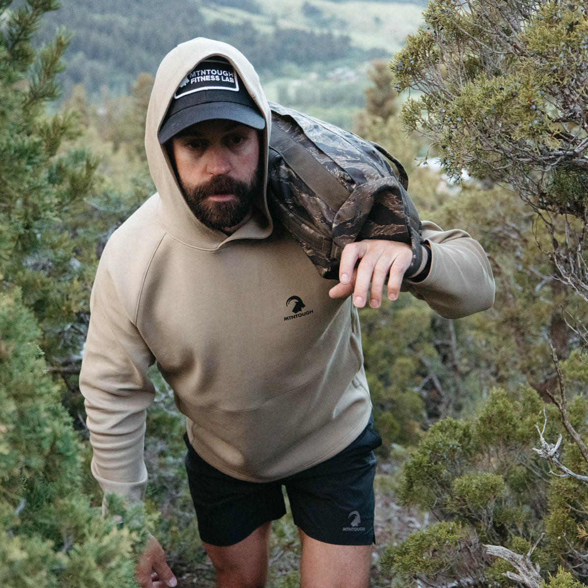 MTNTOUGH Technical Pullover Hoodie in Desert by GOHUNT | MTNTOUGH - GOHUNT Shop
