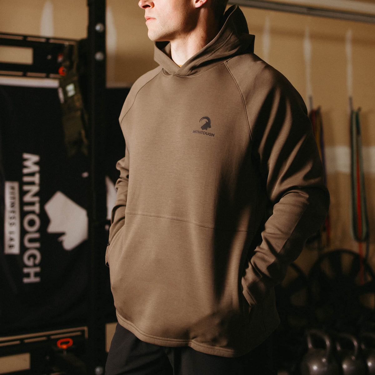 MTNTOUGH Technical Pullover Hoodie in Canteen by GOHUNT | MTNTOUGH - GOHUNT Shop