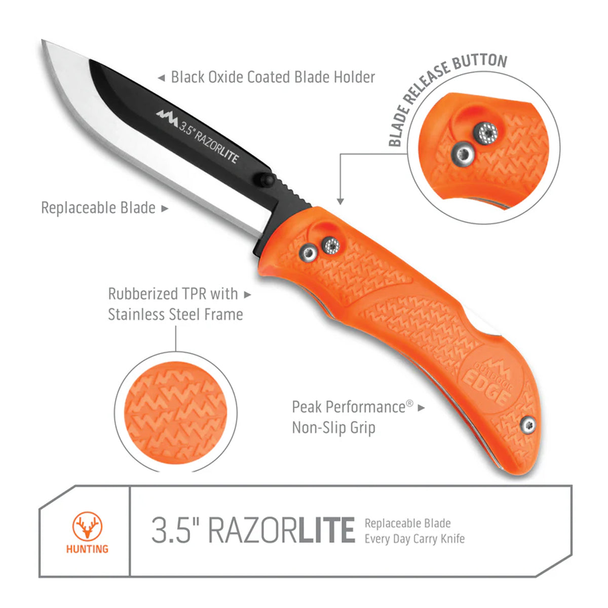 Outdoor Edge 3.5" RazorPro L Replaceable Blade Knife