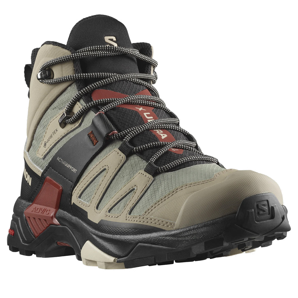 Men's Salomon x Ultra 4 Mid GORE-TEX Hiking Boots 9 Khaki Black