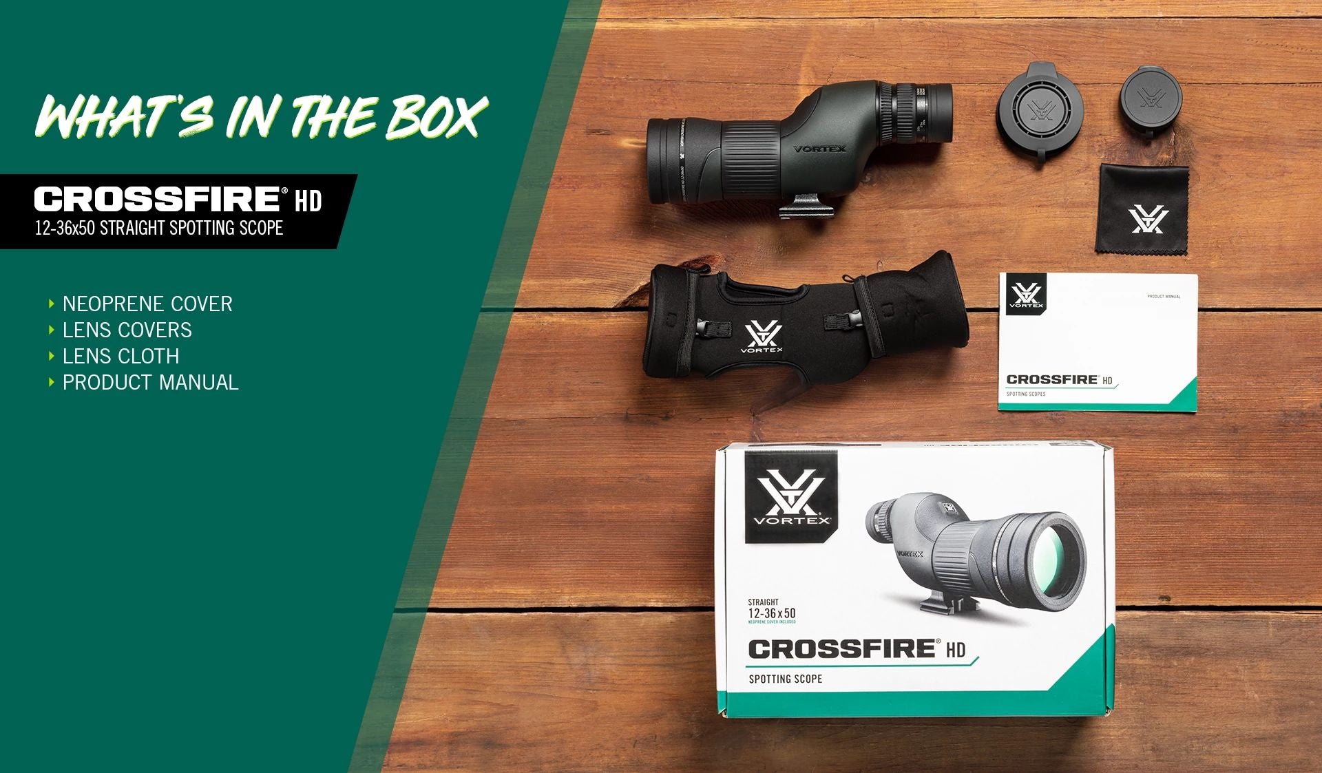Vortex Crossfire HD 12-36x50 Straight Spotting Scope | Shop at GOHUNT