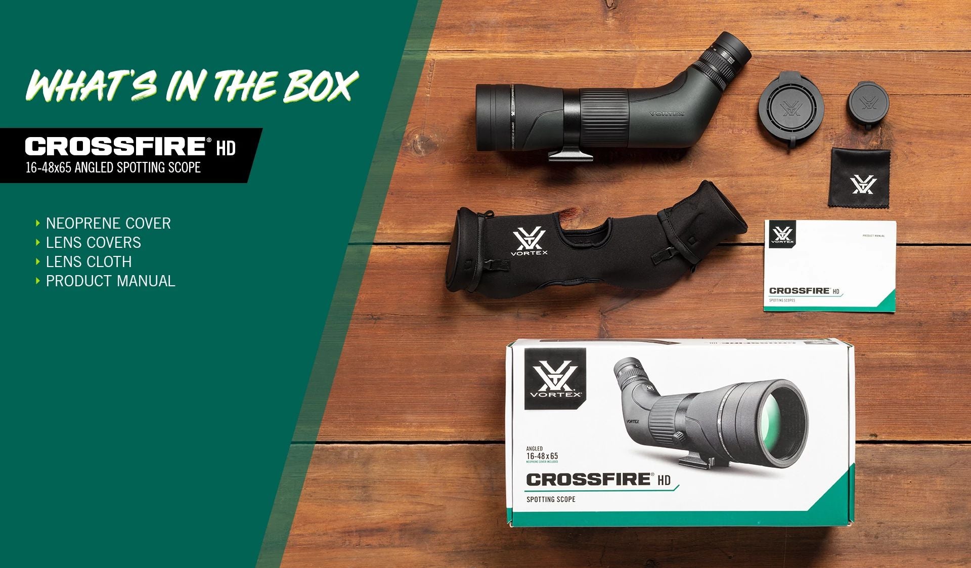 Vortex Crossfire HD 16-48x65 Angled Spotting Scope | Shop at GOHUNT