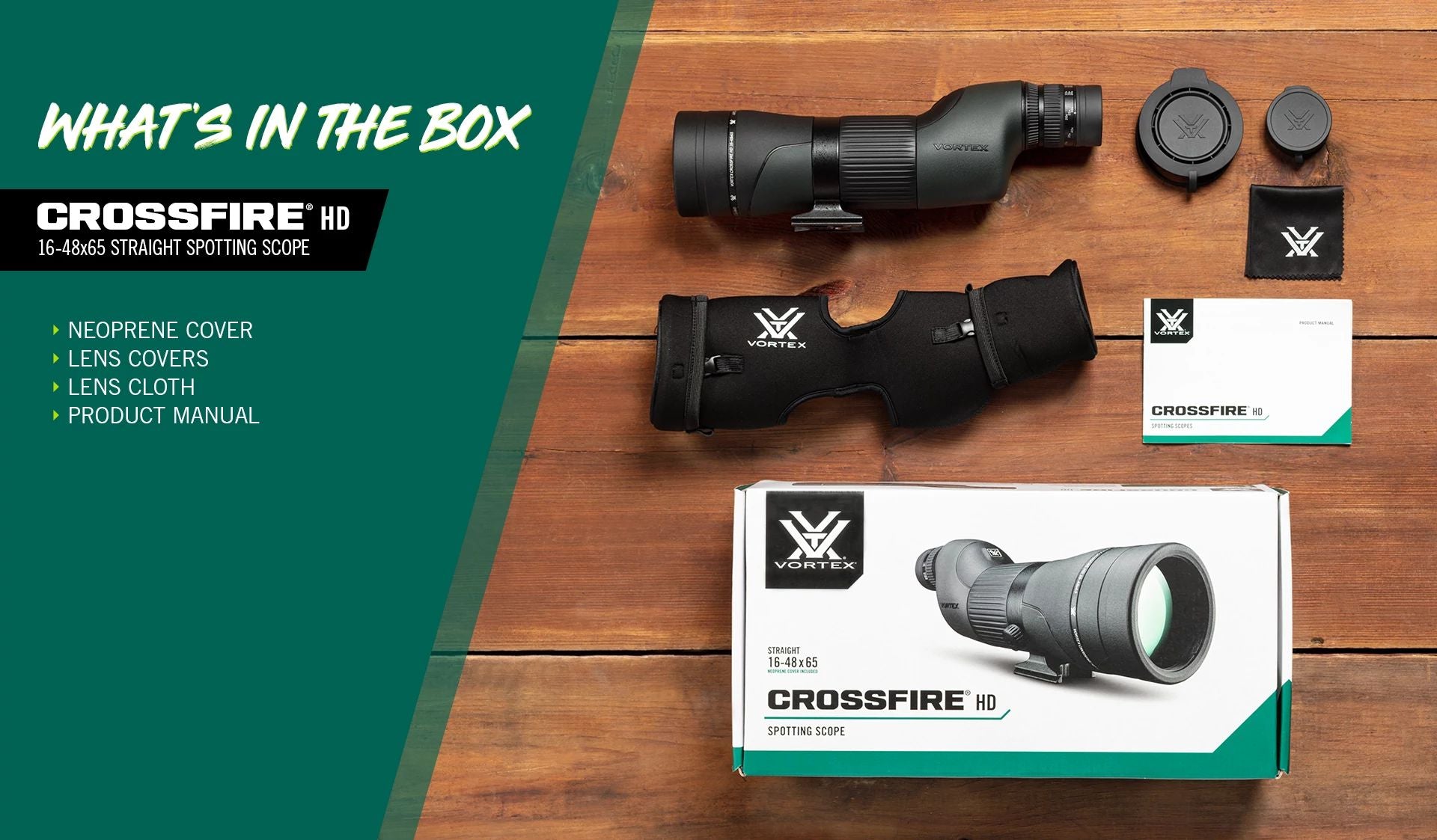 Vortex Crossfire HD 16-48x65 Straight Spotting Scope | Shop at GOHUNT
