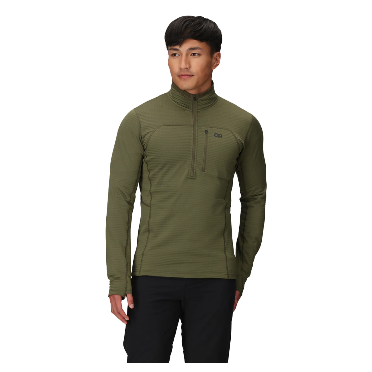 Outdoor Research Men's Vigor Grid Fleece Half Zip in Ranger Green by GOHUNT | Outdoor Research - GOHUNT Shop