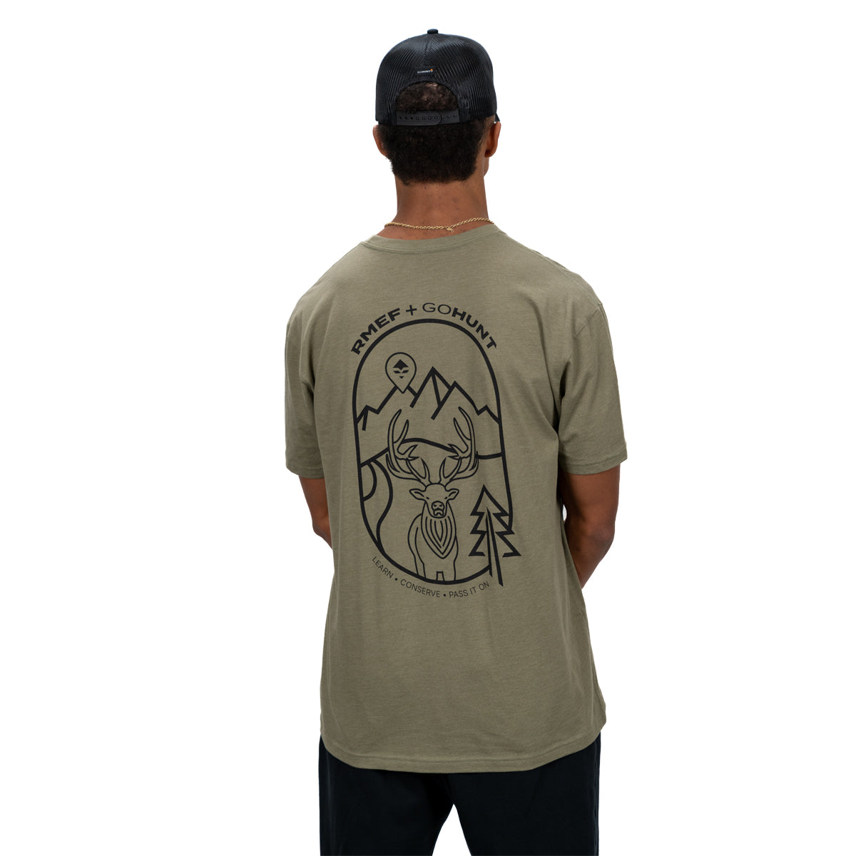 GOHUNT RMEF Bull T-shirt in Light Olive by GOHUNT | GOHUNT - GOHUNT Shop