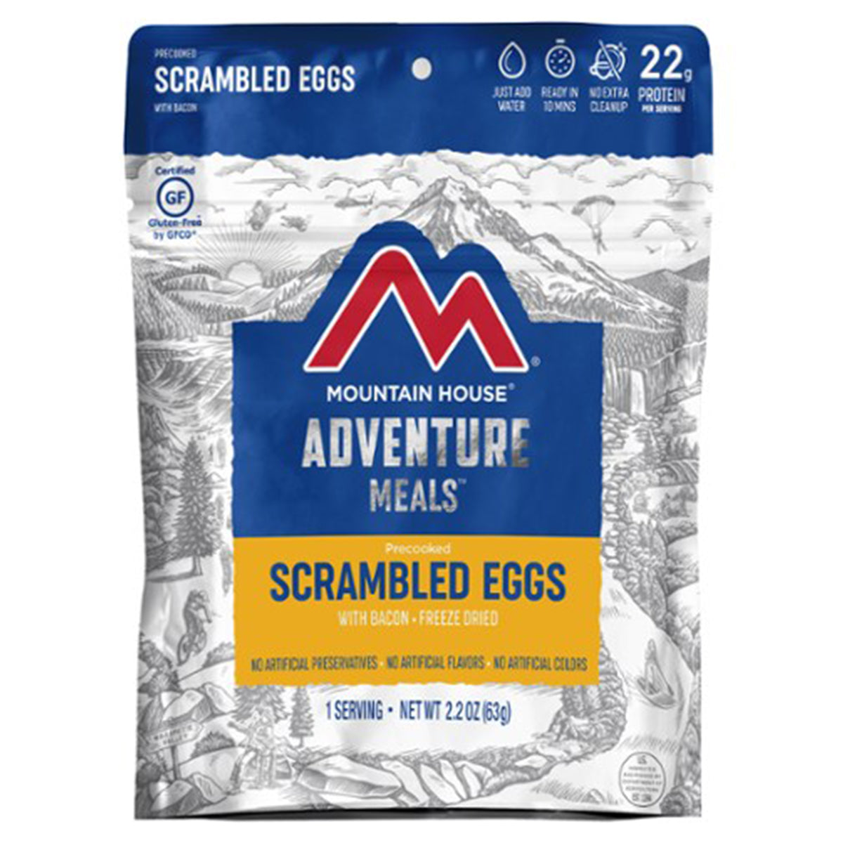 Mountain House Scrambled Eggs with Bacon in Mountain House Scrambled Eggs with Bacon by Mountain House | Camping - goHUNT Shop by GOHUNT | Mountain House - GOHUNT Shop
