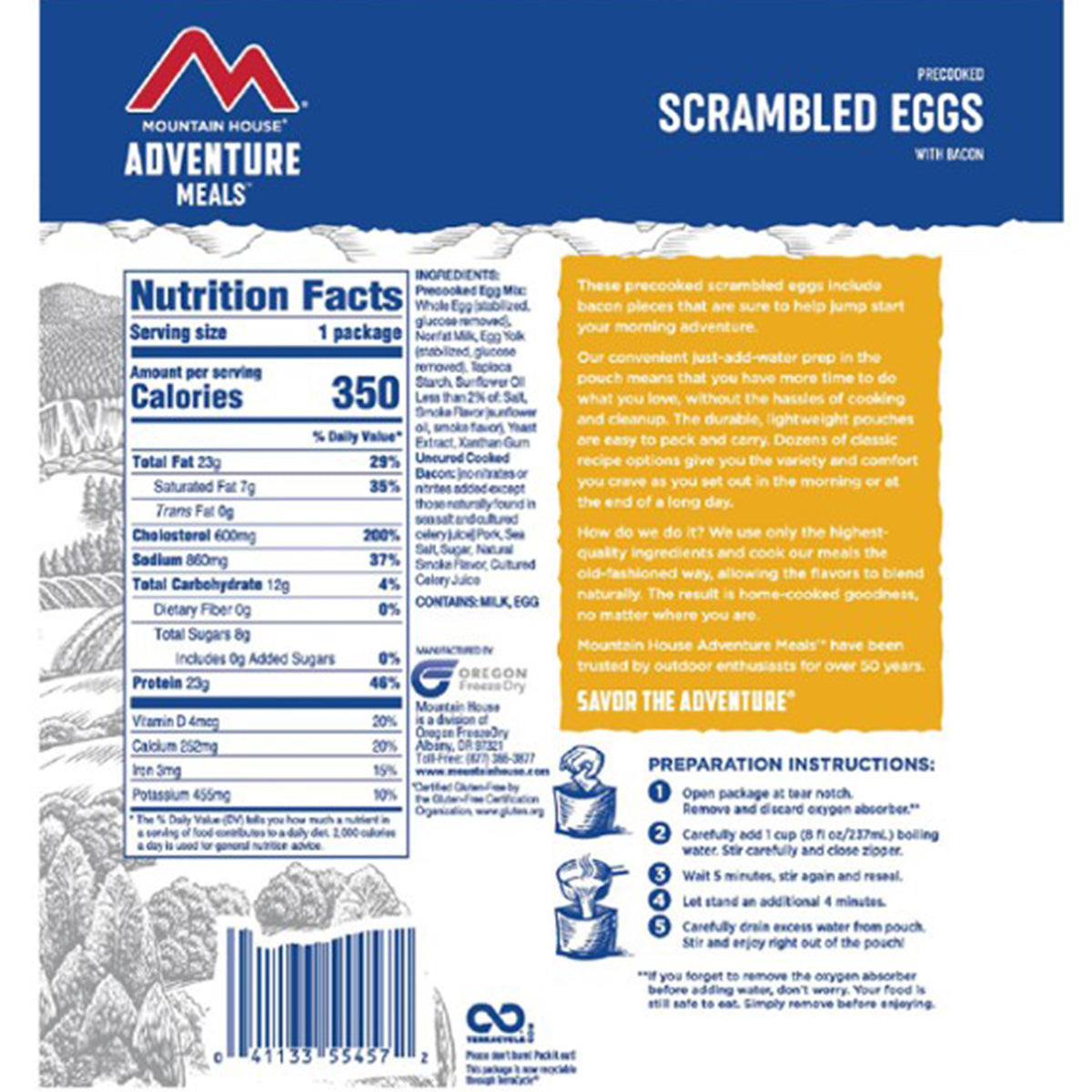Mountain House Scrambled Eggs with Bacon in Mountain House Scrambled Eggs with Bacon by Mountain House | Camping - goHUNT Shop by GOHUNT | Mountain House - GOHUNT Shop